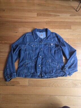 Carhartt Indigo Denim Work Jacket Size XL